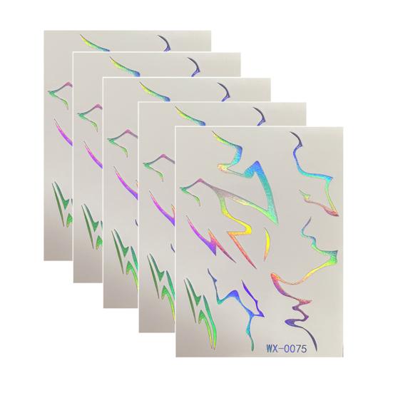 5 Sheets Holographic Lightning Tattoos Flash Temporary Stickers Full Color Body