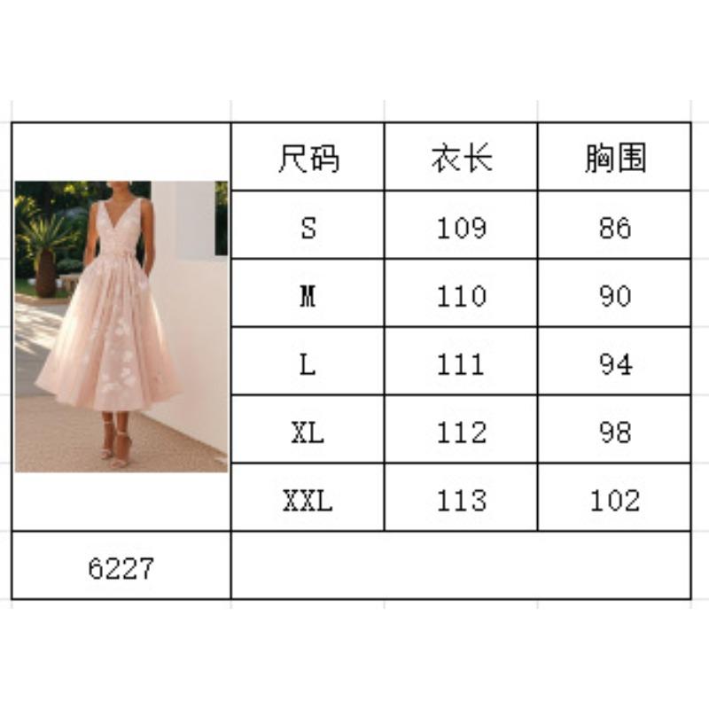 Damenkleid Bankett Abendkleid Ärmelloses Weste V-Ausschnitt Digital Bedrucktes Kleid