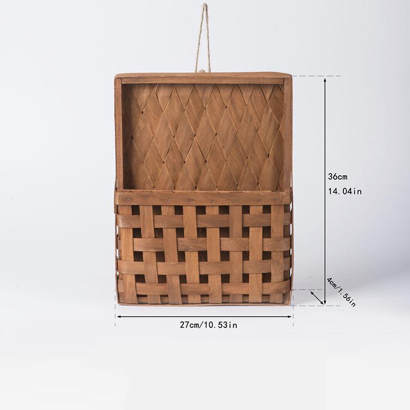 

Pastoral Style Storage Basket Wooden Hanging Basket Wall Mounted Flower Decor Flowerpot Homestay Wall Decoration Supply