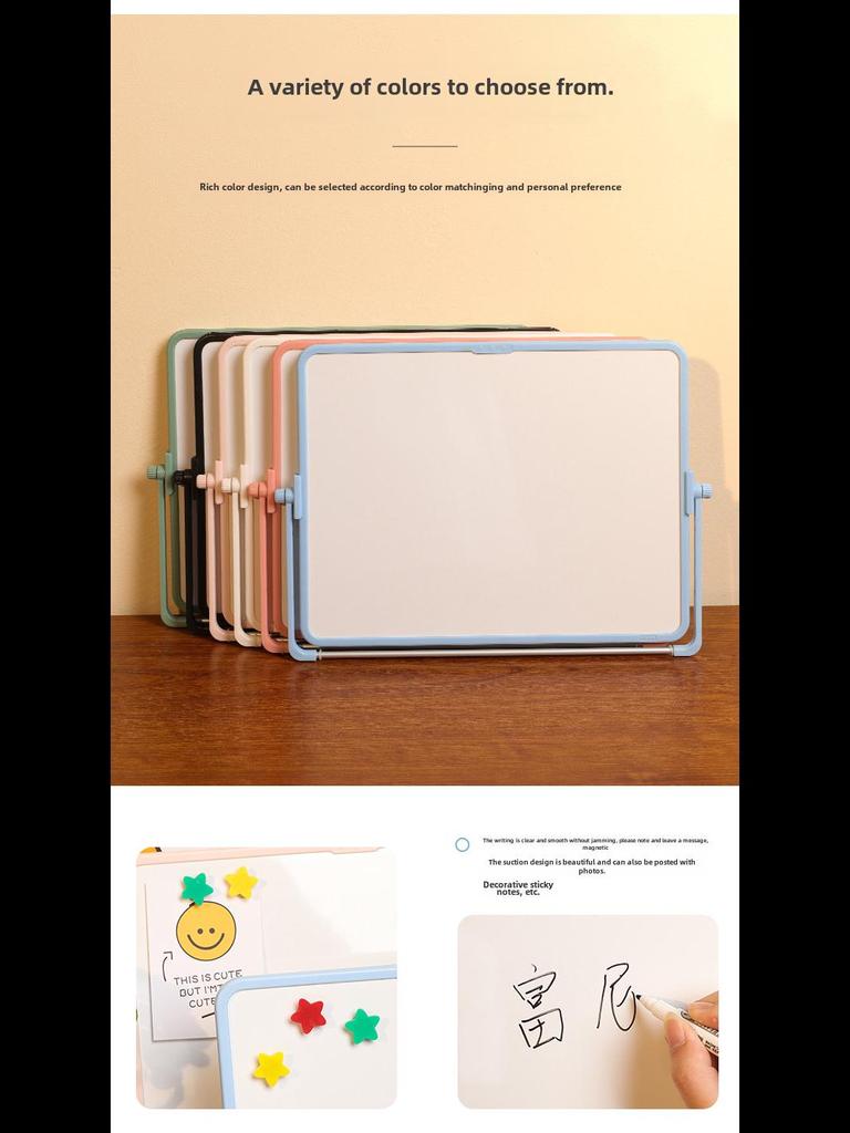 Funik Dubbelsidig Magnetisk Raderbar Whiteboard för Barn - Skriv- och Ritbord för Skrivbord med Ställ