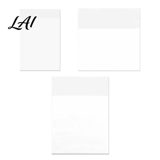 Clear Adhesive Notepads 2PCS Transparent Sticky Notepads Waterproof Memo Pads Smooth Writing Reusable Memos Strong Repositionable Strips for Office