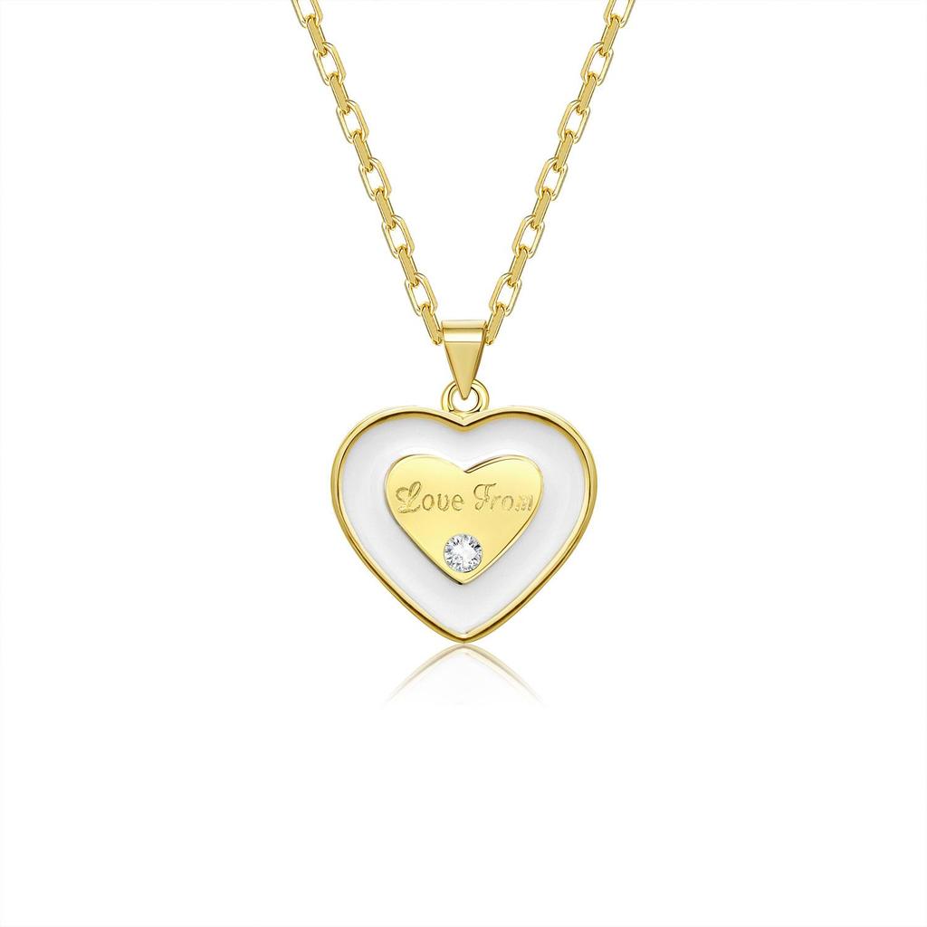 

Женское изысканное французское романтическое ожерелье, женское милое модное индивидуальное капающее масло, металлическое ожерелье с подвеской в ​​виде персикового сердца золотой/шампанского