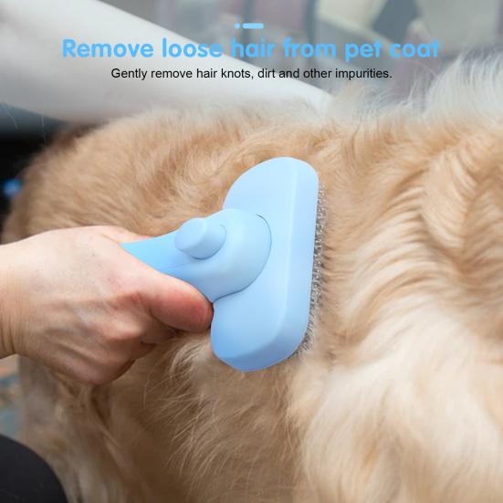 Dog Grooming Brush Self Cleaning Pet Shedding Grooming Hair Slicker Massage Brush for Cats Dogs Rabbits