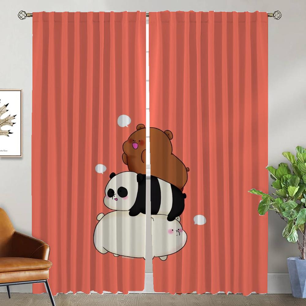 Kitchen Curtains for Camera We Bear Bears Window Curtain for Room 2 Panel Shades Home Interior Curtains Partition Living Elegant