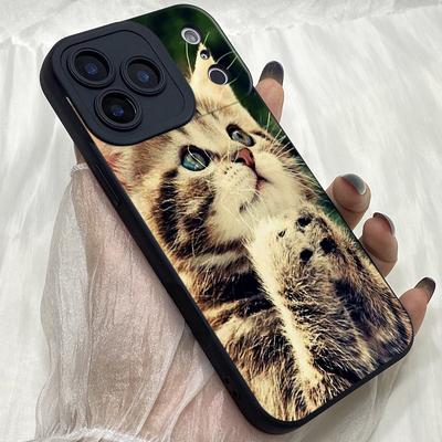 M314 Cute Cat Art Angel Eyes Soft Phone Cases for iPhone Samsung Galaxy Xiaomi Rdemi Huawei Honor Infinix Realme OPPO Vivo All Model TPU Case
