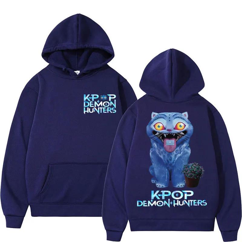 Anime K-Pop Demon Hunters Funny Derpy Tiger Hoodies Men Women Harajuku Fashion Fans Sweatshirt Oversized Fleece Casual Sportwear