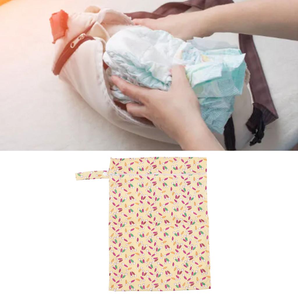 3PCS Portable Diaper Bags with Zipper Water Proof Reusable Baby Diaper Organizer Stroller Hanging St