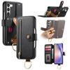 For Samsung Galaxy S23+ Case RFID Blocking Zipper Wallet PU Leather Mobile Cover