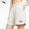 Anta Life Series Letter Mid-Waist Drawstring Breathable Versatile Loose Casual Shorts Women Shorts Gray Gray-Floral 162538309-3
