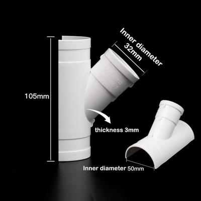 Nuova Toppa di Riparazione per Tubo in PVC Tee Aperto 50 75 110 Raccordo Tubo Bianco Accessori Idraulici Casa