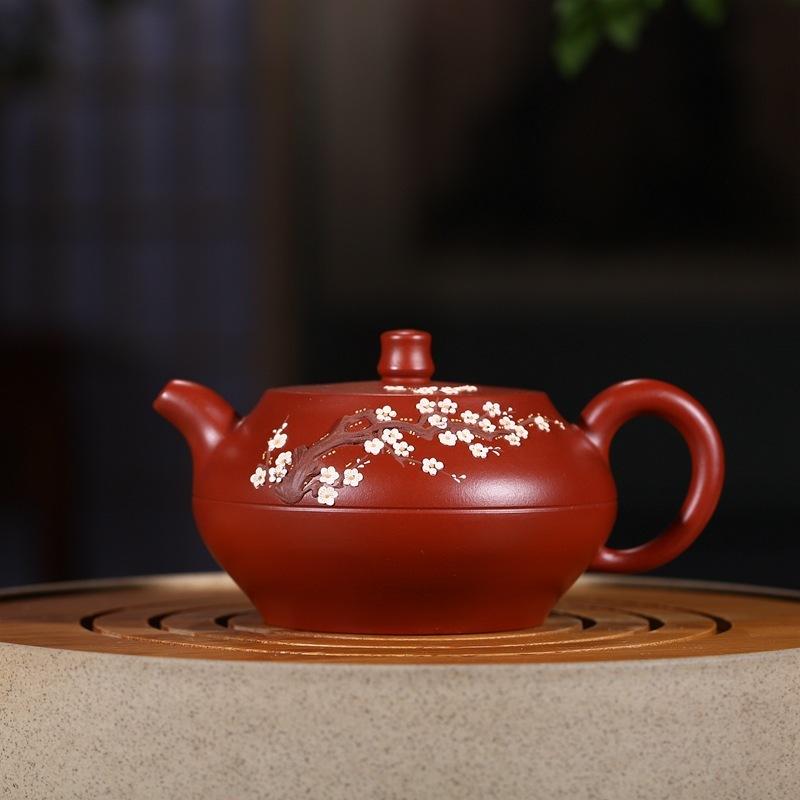 

230 мл Винтажный Исинский фиолетовый глиняный чайник ручной работы горшок из сливы сырой руды Dahongpao глиняный чайник с заварником чайный набор Zisha подарок