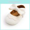 Baby Princess Shoes For Girls Pu Soft Bottom With Solid Color And Bow Decor For Toddler Playtime