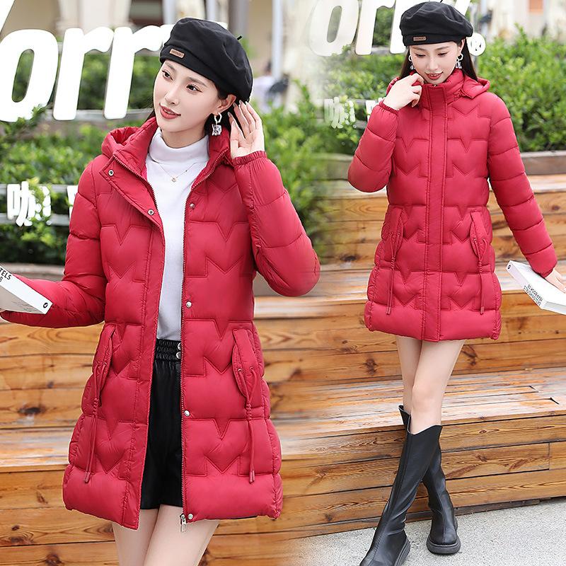 Down cotton-padded clothes women's new medium and long slim-fitting cotton-padded clothes age-reducing cotton-padded jackets hooded jackets
