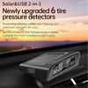 Smart Car Tire Pressure Monitor Solar-Powered TPMS with LCD Display - External/Internal Sensors, IPX7 Waterproof, Real-Time Monitoring System