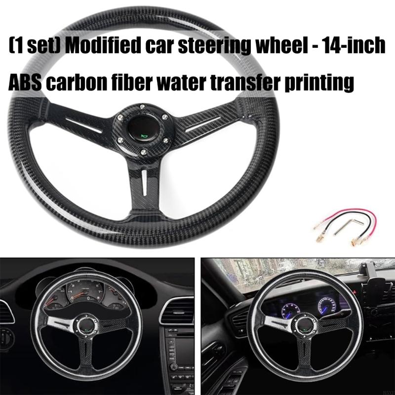 2025 New 345mm Grip Racing 350mm ABS Steering Wheel 6 Bolt Design Lightweight Construction Universal Vehicle Compatibility