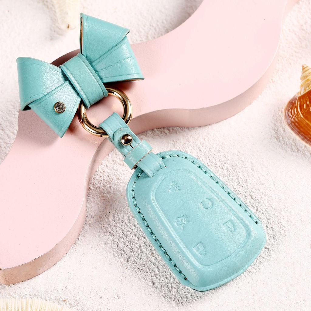 Cadillac Leather Key Cover for XT5 XT4 XT6 ATSL CT6 - Premium Car Key Shell