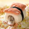 Hamster Bed Guinea Pig Cave Cute Cozy Winter Sushi Shape Small Animals Bedding House Hideout for