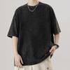 Men's T-shirt Vintage Washed and Old T-shirt Worn Short-sleeved Men's T-shirt Cotton Casual Short-sleeved Man