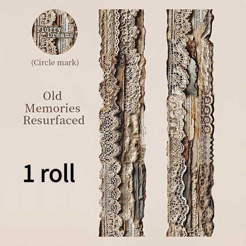 1 Roll "Retro Lace" Washi Tape, Vintage Lace Theme Stickers for Scrapbooking and Journal Decoration, Suitable for Scrapbook