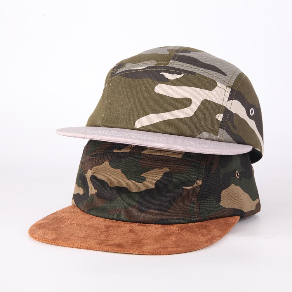 Camo Sports Hat High Quality 5 Panel Flat Brim Hip Hop Snapback Caps Hats for Mens and Womens