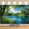 Peaceful Woodland Pond Banner, Outdoor Nature & Zen Wall Decor