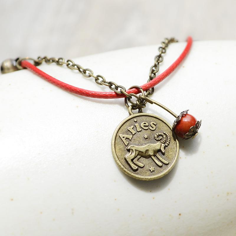 

Retro forest constellation anklet handwoven beautiful cherry bell anklet Korean version girl versatile accessories