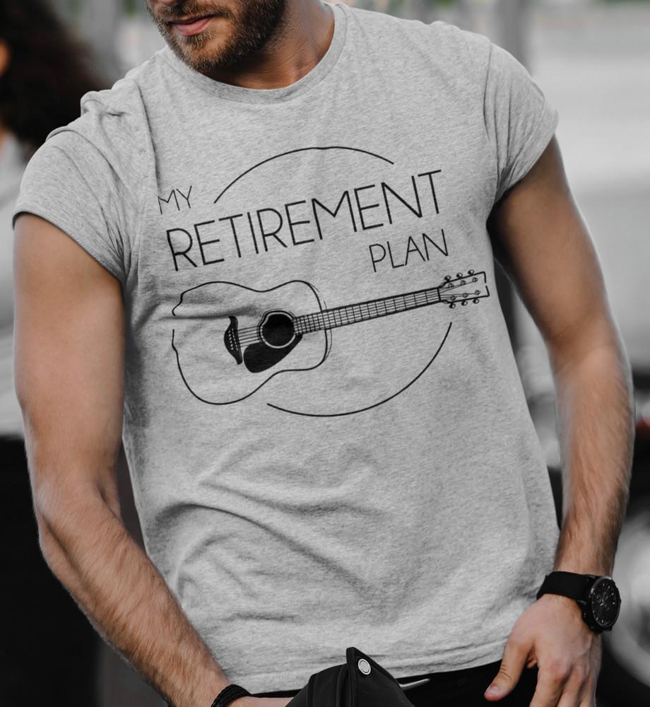 

Retirement Shirt Retirement Plan Guitar Guitarist Musician Cool Retirement Gift XL