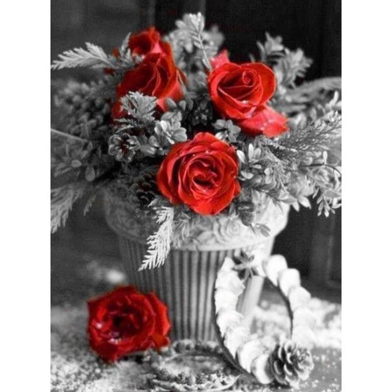 5D DIY Diamond Painting Flowers In Oil Painting Diamond Embroidery Cross Stitch Kit Full Rhinestone Mosaic Home Decor