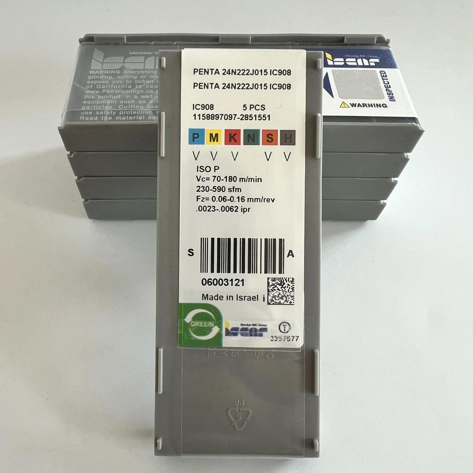 

ISCAR / PENTA24N222J015 IC908 /Industrial indexable carbide inserts 5 Pcs