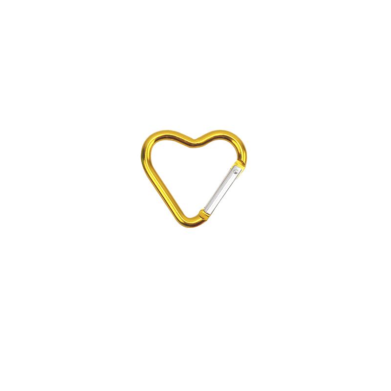 1 Pcs Heart-shaped Aluminum Carabiner Key Chain Clip Outdoor Keyring Hook Water Bottle Hanging Buckle Travel Kit Accessories