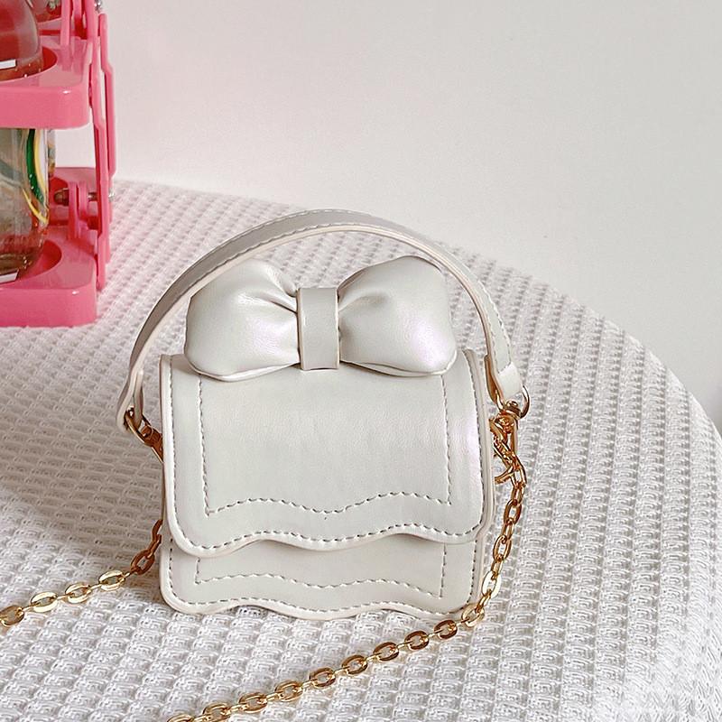 Adorable Mini Pu Shoulder Bag For Kids With Bow Design Perfect For Fashionable Girls