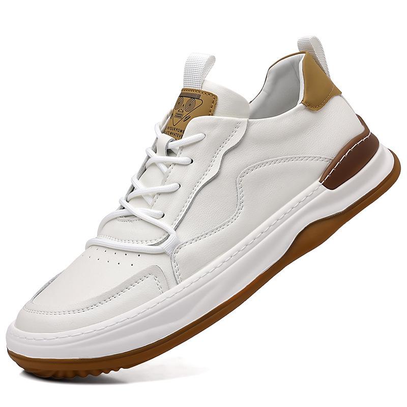 

Fashion trend board shoes men s cowhide little white shoes versatile casual shoes youth sports shoes men s interview shoes 38