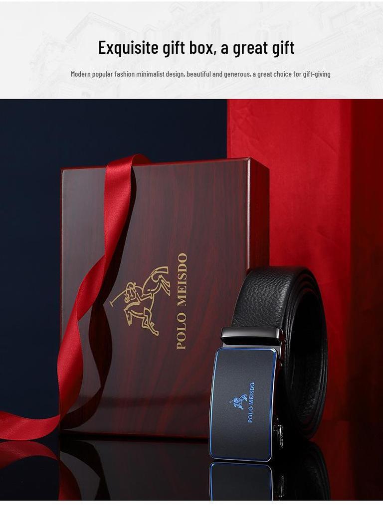 Paul Messder Men's Genuine Leather Automatic Buckle Belt