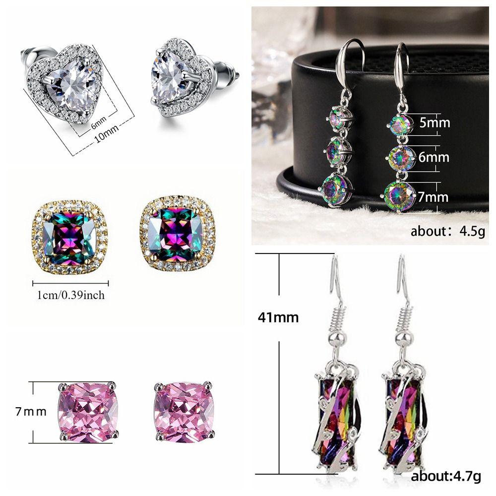 Luxury Zircon Women's Earrings Sparkly Versatile Dangle Stud Earrings Jewelry Accessories Gift For Women