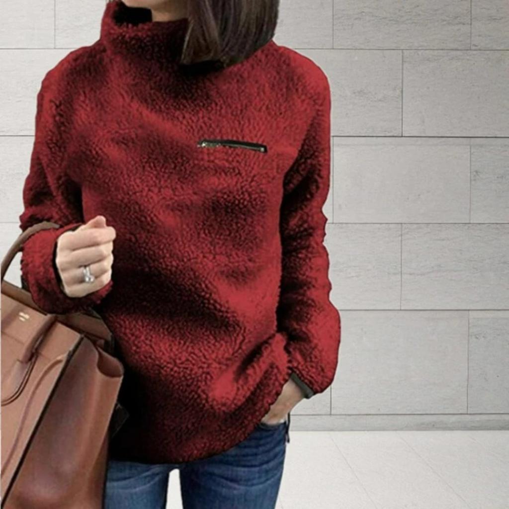 Winter Super Soft and Comfortable Solid Color Turtleneck Pullover Women's Sweater Fashion Zipper Sexy Top Ladies Hipster Clothes S-5XL