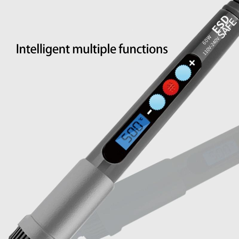 60W Digital Display Soldering Iron Soldering Tool Adjustable Temperature Accessories Available Home Repair 180-500℃