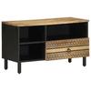 TV Cabinet Black 80 X 33.5 X 46 Cm Rough Mango Wood