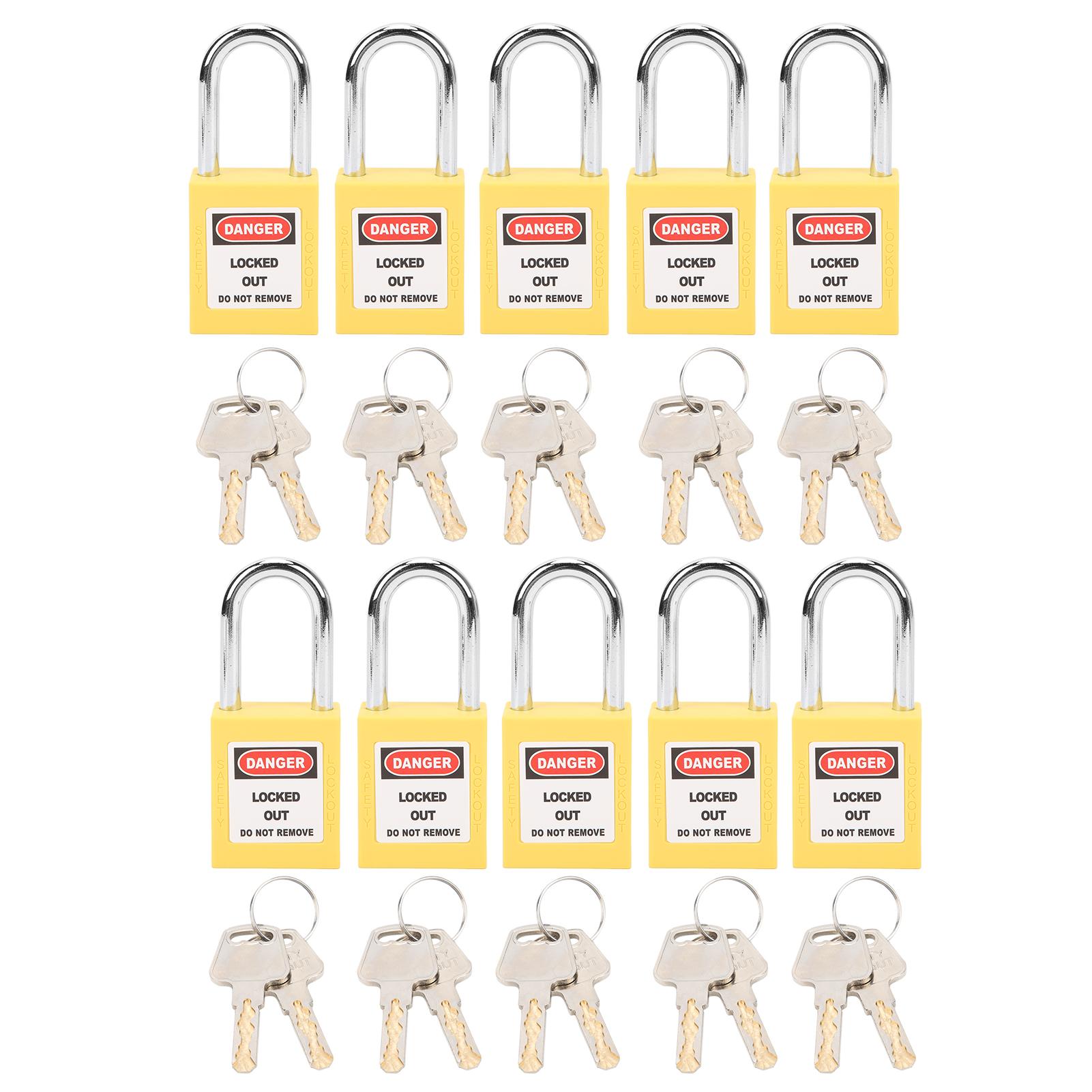 

10 комплектов 38 мм блокировки замка нейлона промышленной инженерной изоляции для химической энергетики жёлтый