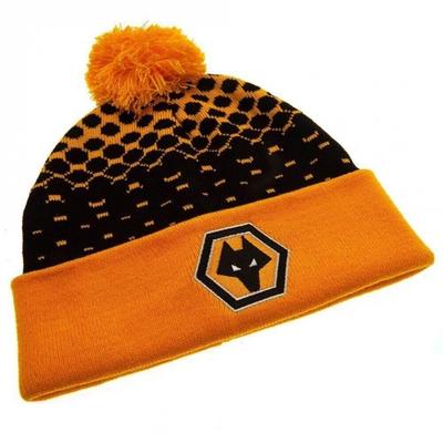 Wolverhampton Wanderers FC Berretto a Maglia con Pompon e Risvolto