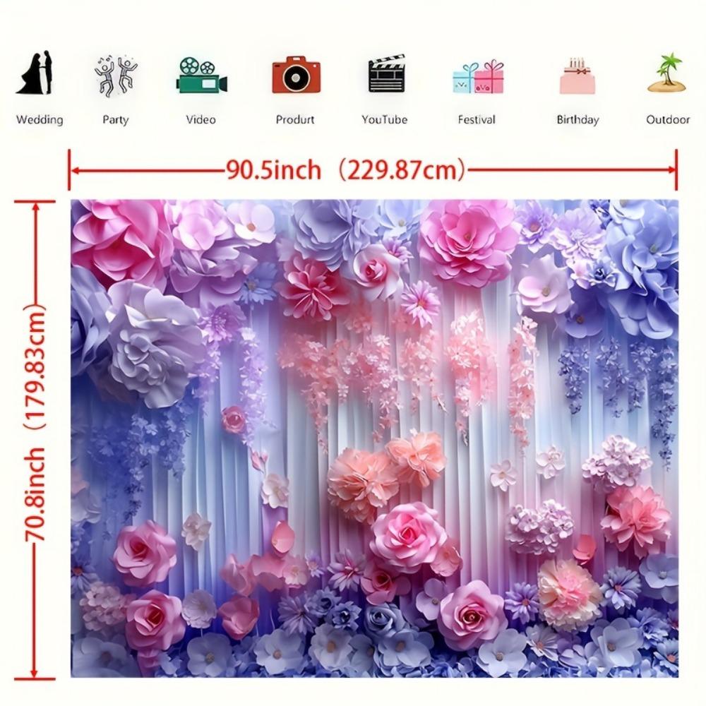 The Elegant Floral Wedding Backdrop Is Suitable for Photography, Dessert Table Decoration, Photo Booth, Etc