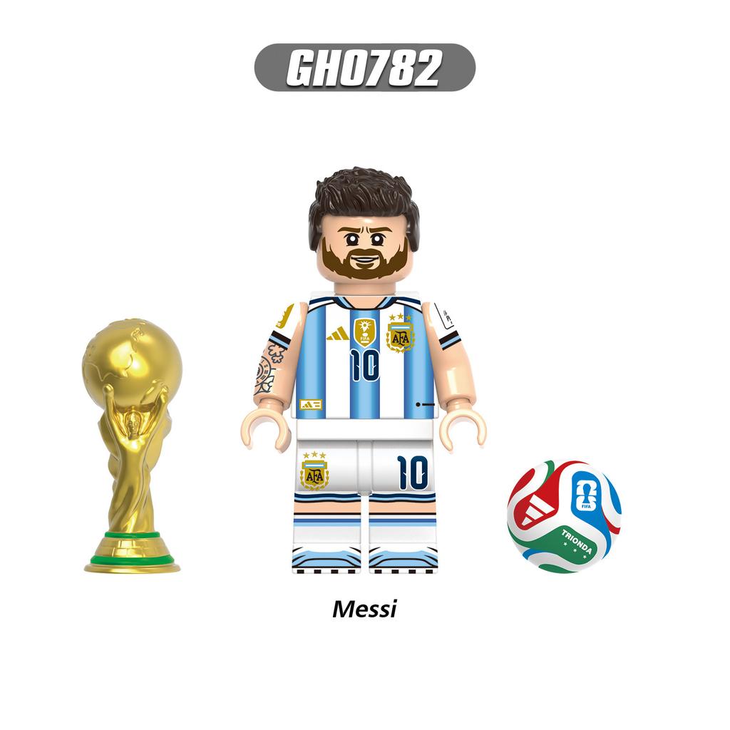 G0200-0201 Giocatore di Calcio Blocchi da Costruzione Figura Modello Action Figure Giocattolo da Assemblare Decorazione Ciondolo Insaccato