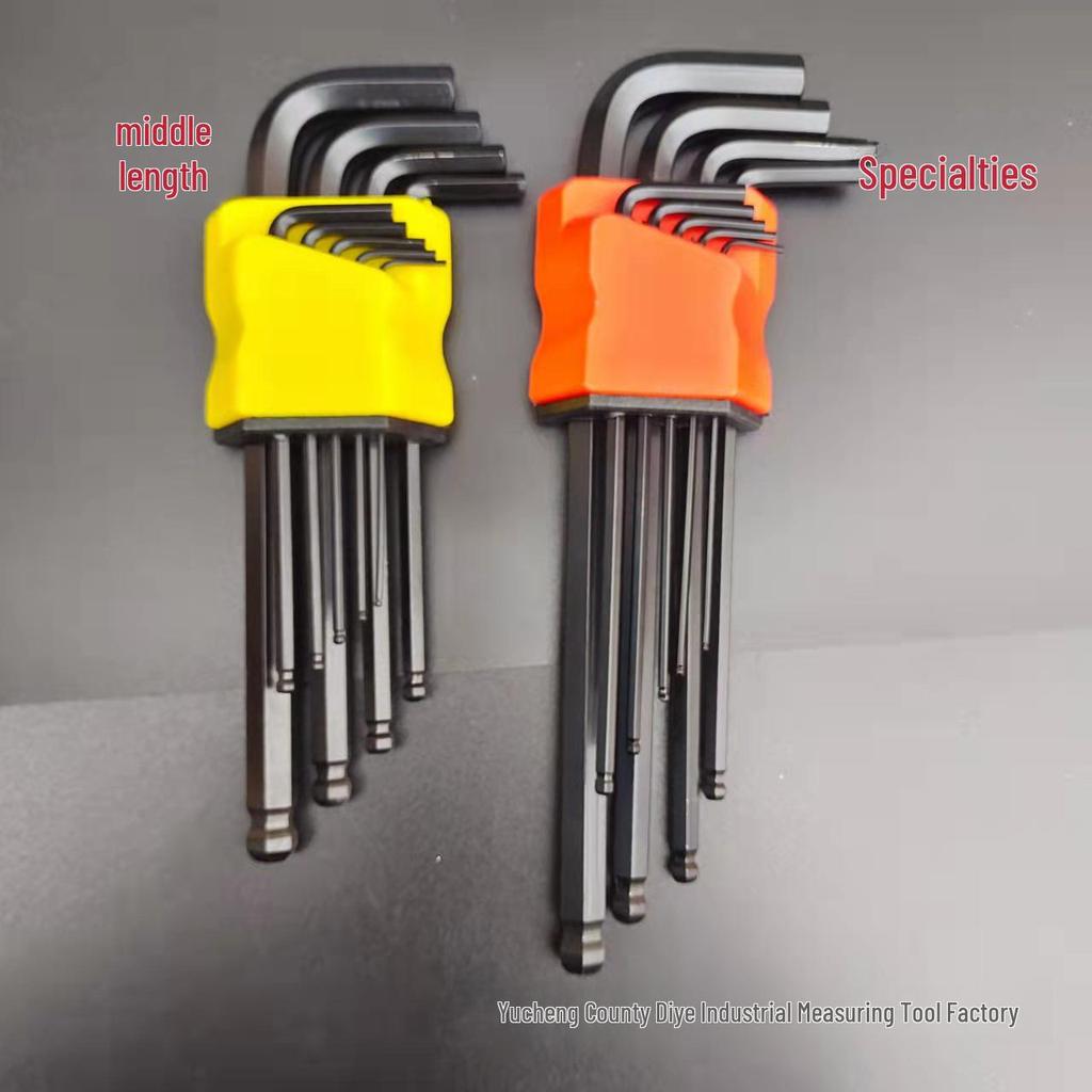 Hexagon Screwdriver and Wrench Set - 6-Piece Internal Angle and Plum Hex Keys
