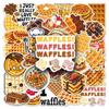 50pcs Waterproof Waffle Dessert Cartoon Stickers for Cake Storage Decoration