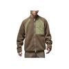 Jordan Spliced Fabric Stand Collar Zip Casual Fleece Jacket Unisex Jacket Light-Brown FV8450-274