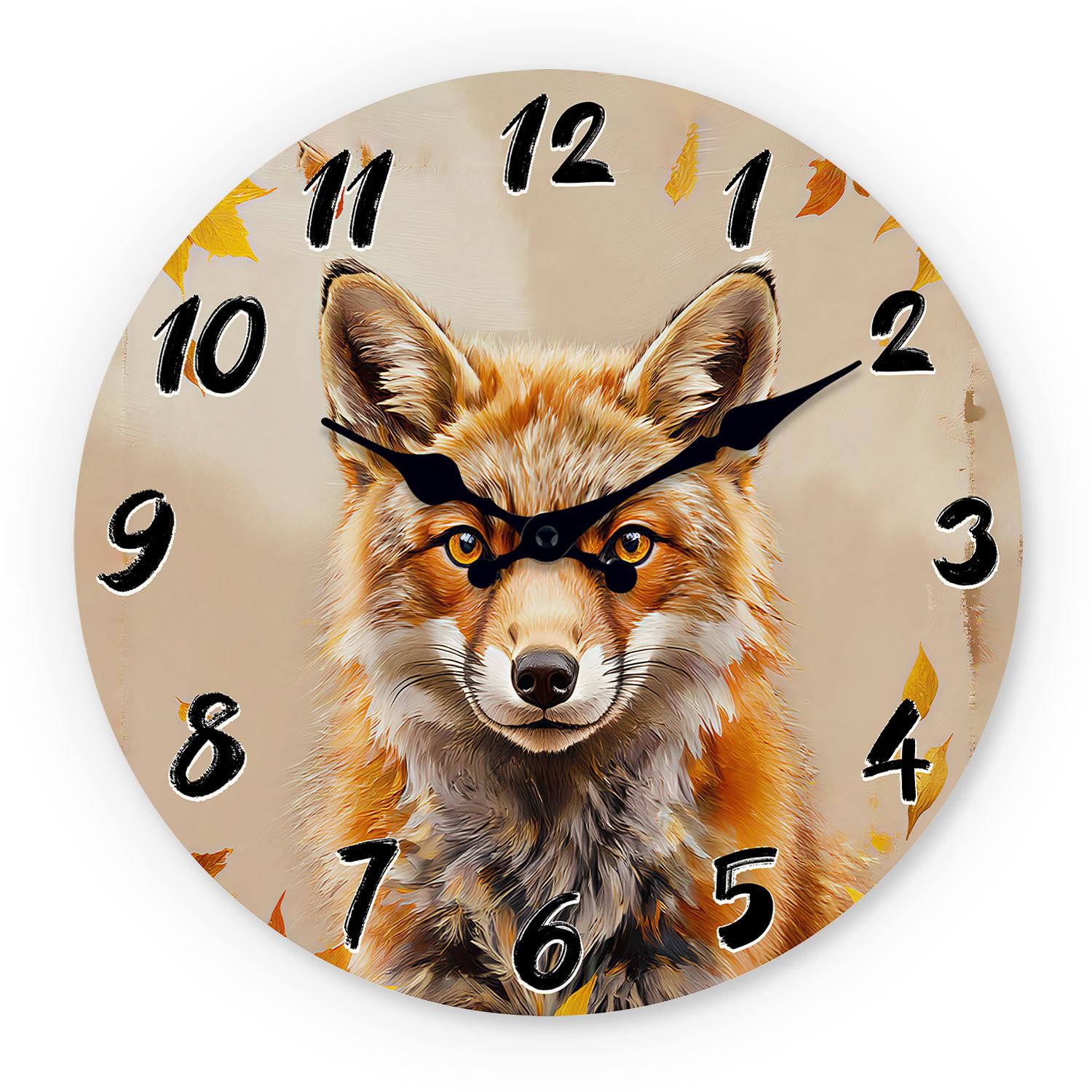 Top-Grade Red Top-Grade Fox Superior-Grade Maple Superior-Grade Leaf Top-Grade Pattern Premium-Quality Wooden Top-Grade Wall First-Class (as the picture,10Inch)