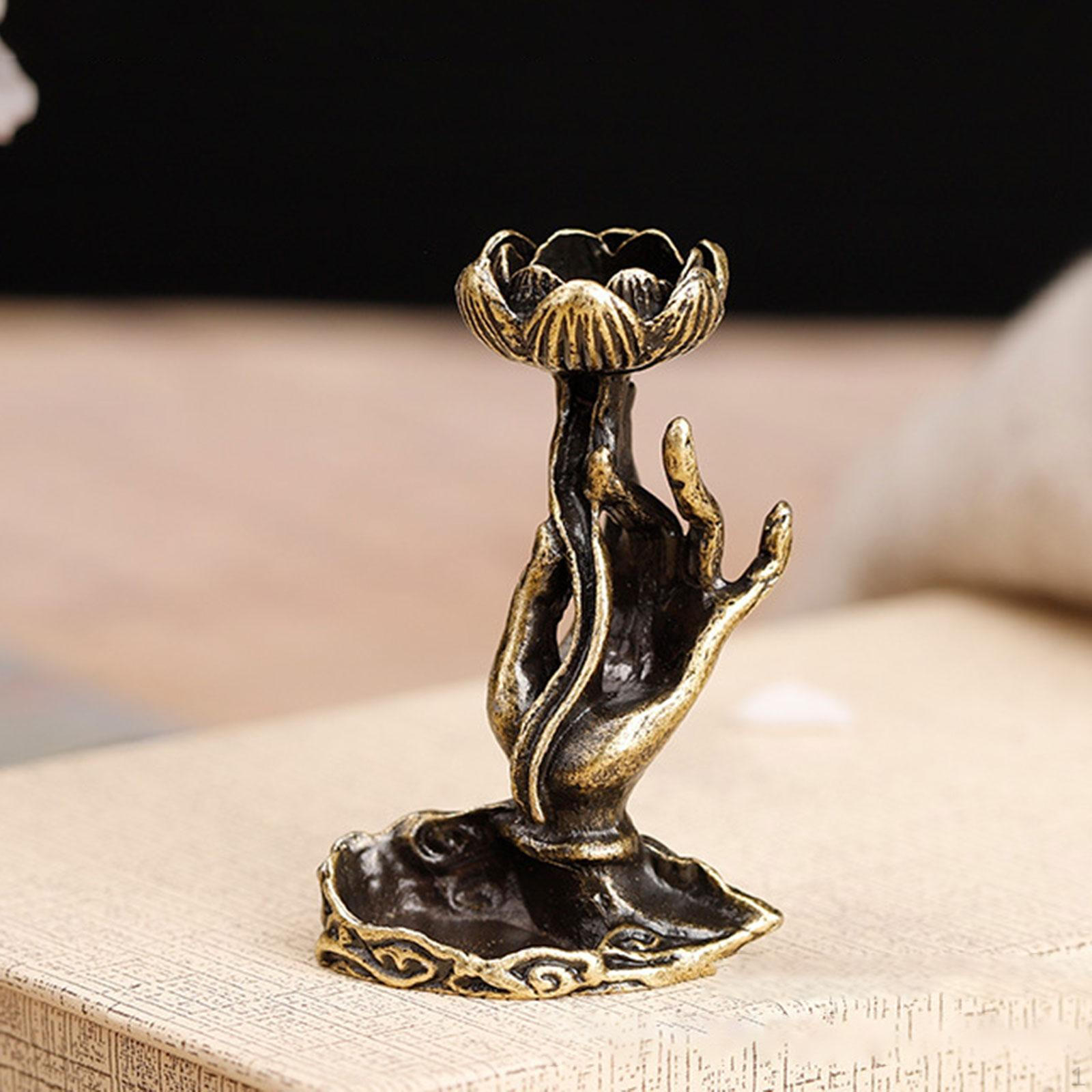 

Подставка для благовоний с обратным потоком, декоративная горелка-водопад, конусная кадильница из сплава with Lotus 5.4x3.6cm