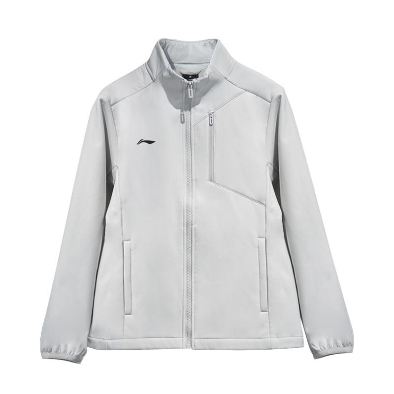 Li Ning Jackets Unisex White Gray Stand Collar Fleece Lined Other AJDU031-1 2XL