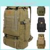 80l Outdoor Military Camping Hiking Trekking Canvas Backpack With Breathable Mesh Shoulder Straps And Large Capacity