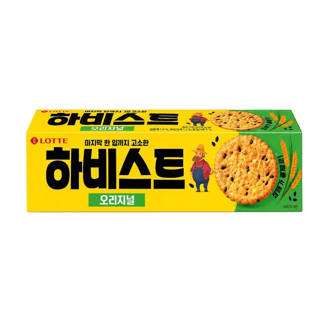 Lotte Harvest Black Sesame Crackers 100g Black Sesame Crackers