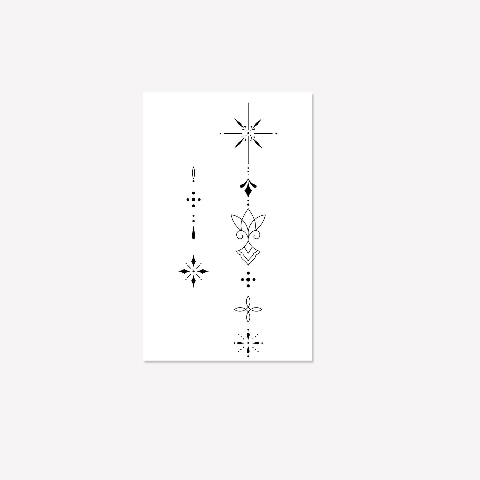 

Boho Style Geometric Tattoo Sticker Waterproof And Sweatproof Personality Star Lotus Totem One-Time Simulation Tattoo 12*19CM